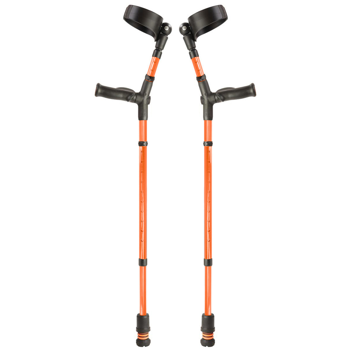 Flexyfoot Comfort Grip Double Adjustable Crutches - Orange